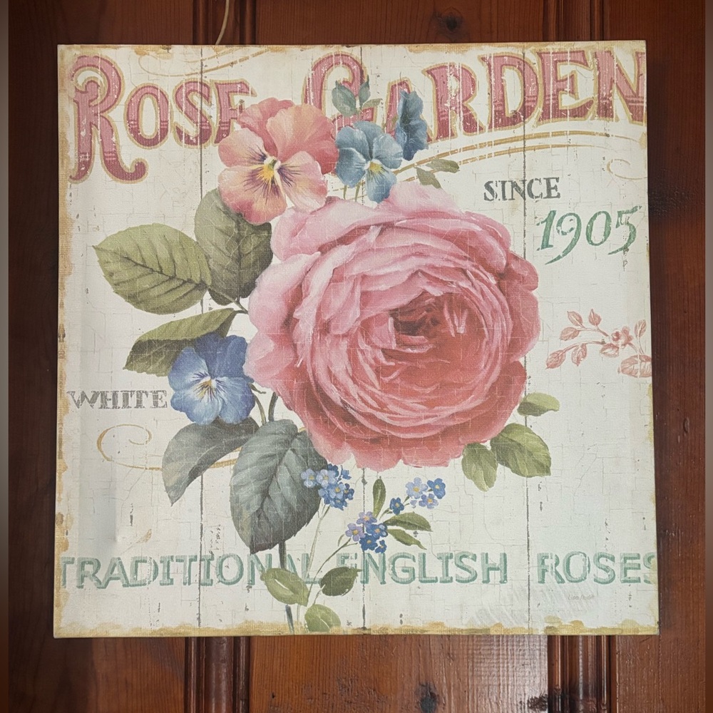 Floral Rose Garden Wall Art Decor Lisa Audit , Licensed by wild apple graphics.